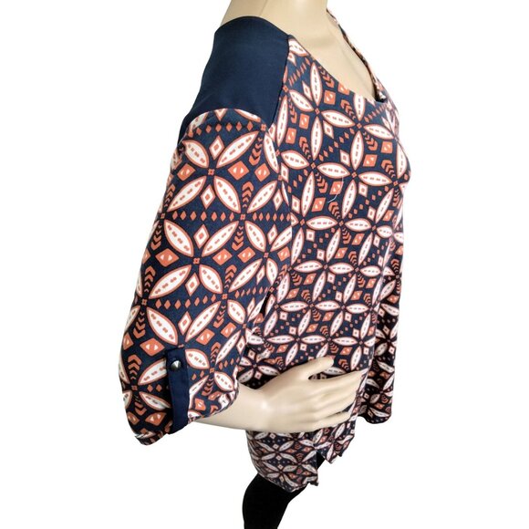 Cato Womens Geometric Design Mini Spike Stud Button Front Top In Size XL - Picture 5 of 8